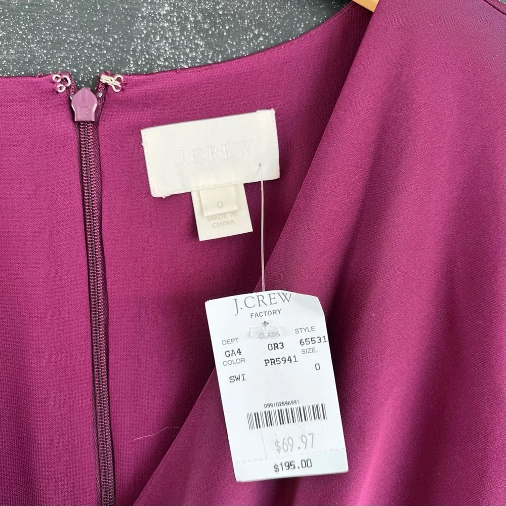NWT J. Crew Burgundy Dress - Size 0